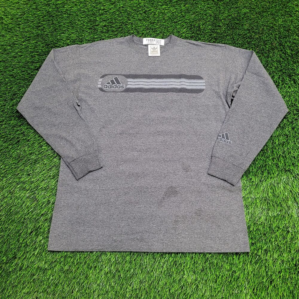 Vintage 90s ADIDAS Shirt Medium 21x27 Gray